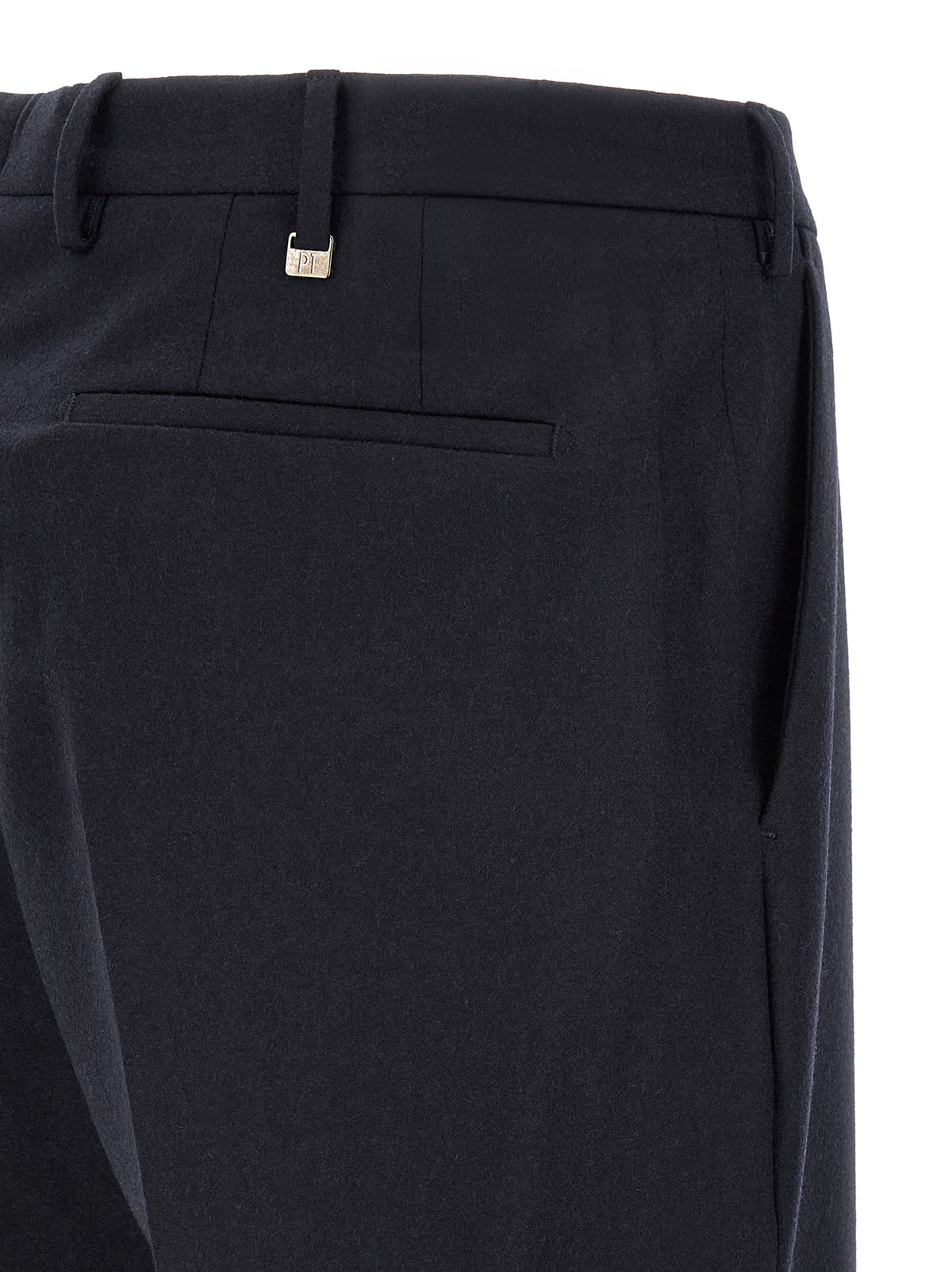 PT Torino Black Virgin Wool Casual Pants