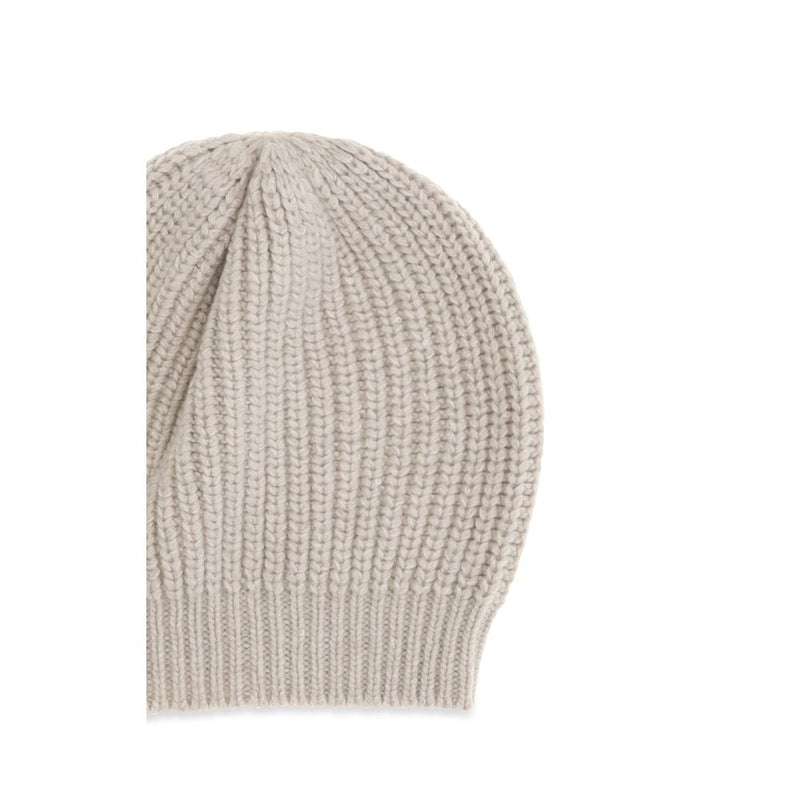 Brunello Cucinelli Beige Silk Beanie - Luxurious Cashmere Blend