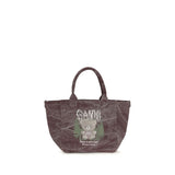 Ganni Bordeaux Cotton Shoulder Bag