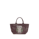Ganni Bordeaux Cotton Shoulder Bag