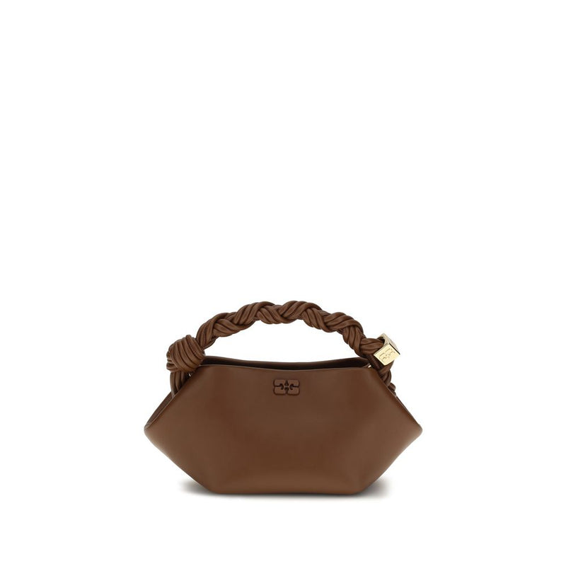 Ganni Brown Recycled Leather Shoulder Bag - Mini Bou Handbag