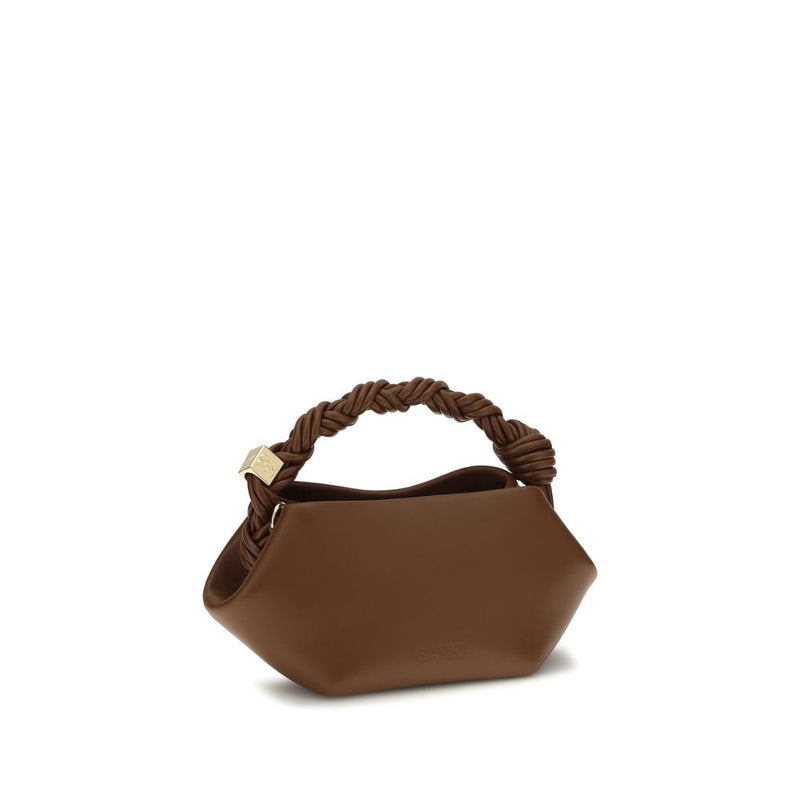 Ganni Brown Recycled Leather Shoulder Bag - Mini Bou Handbag