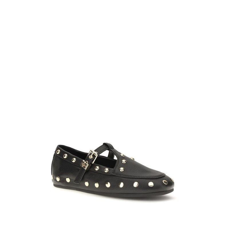 Ganni Black Recycled Polyester Ballet Flats - Mary Jenny