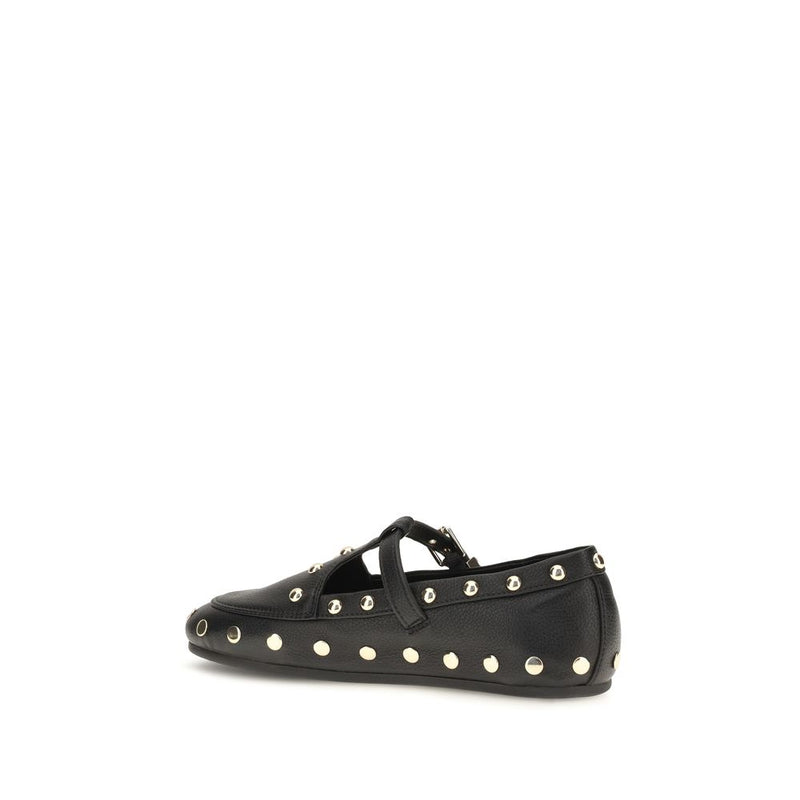 Ganni Black Recycled Polyester Ballet Flats - Mary Jenny