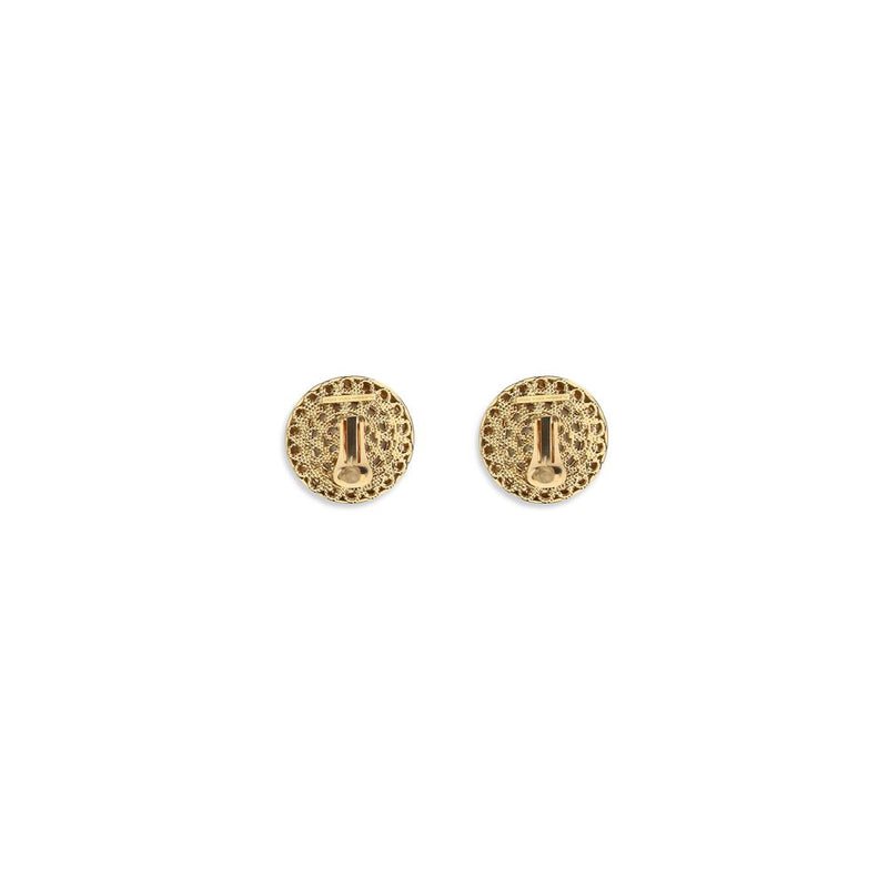 Alessandra Rich Gold Glass Earrings - Elegant Clip-On Design
