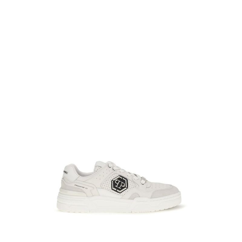 Philipp Plein Predator V2 White Polyester Low Top Sneakers
