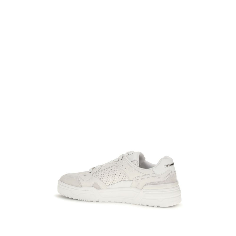 Philipp Plein Predator V2 White Polyester Low Top Sneakers