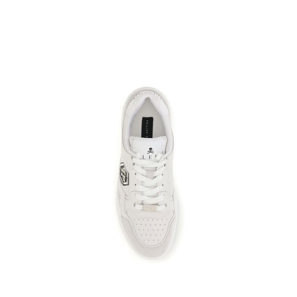 Philipp Plein Predator V2 White Polyester Low Top Sneakers