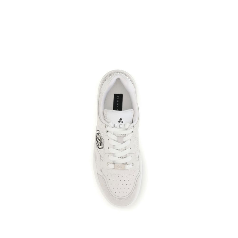 Philipp Plein Predator V2 White Polyester Low Top Sneakers