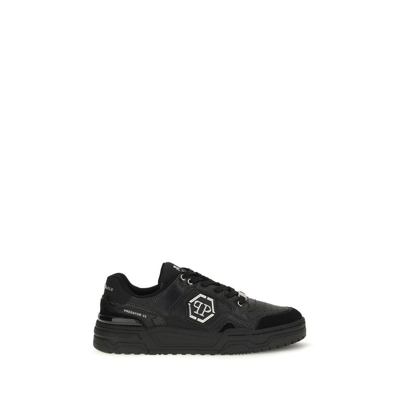 Philipp Plein Predator V2 Black Polyester Low Top Sneakers