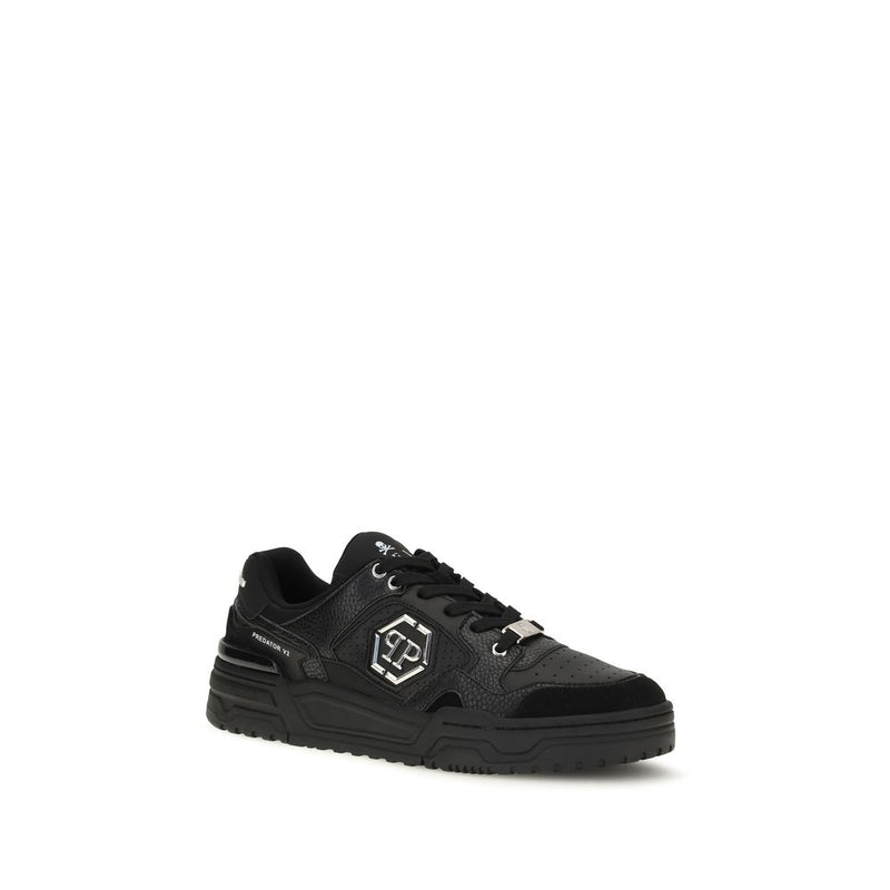 Philipp Plein Predator V2 Black Polyester Low Top Sneakers