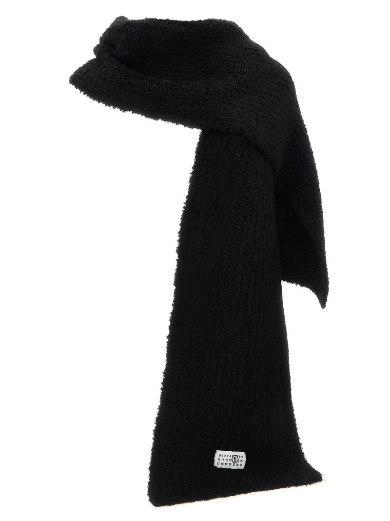 MM6 Maison Margiela Black Marabou Scarf - Luxurious Winter Accessory