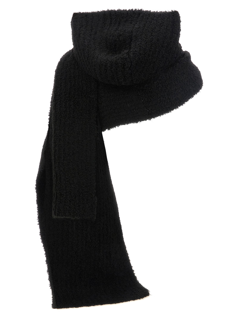 MM6 Maison Margiela Black Marabou Scarf - Luxurious Winter Accessory