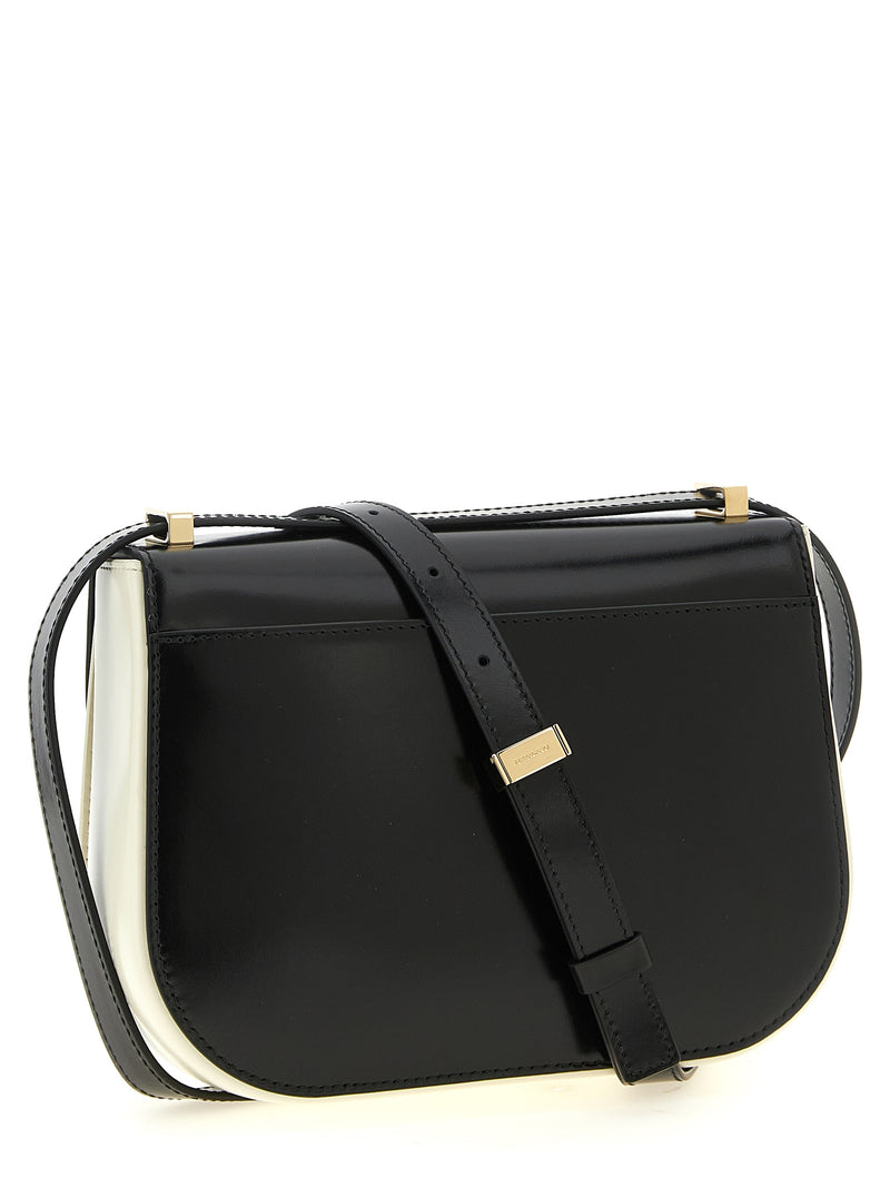 Ferragamo Bicolor Calfskin Crossbody Bag - North-South Double Gancini (XS)