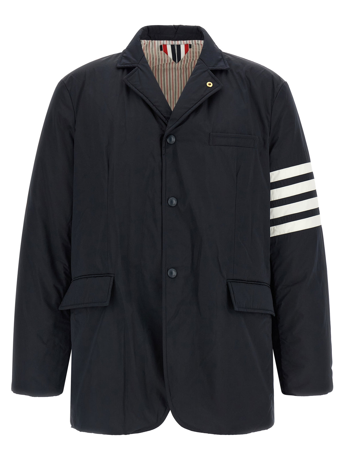 Thom Browne Blue Polyester Biker Jacket