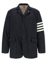 Thom Browne Blue Polyester Biker Jacket
