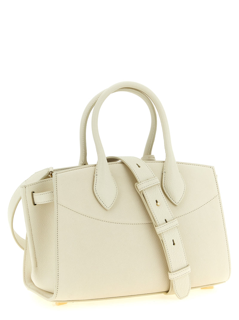 Ferragamo White Calfskin Handbag - New Ferragamo Studio Soft (M)