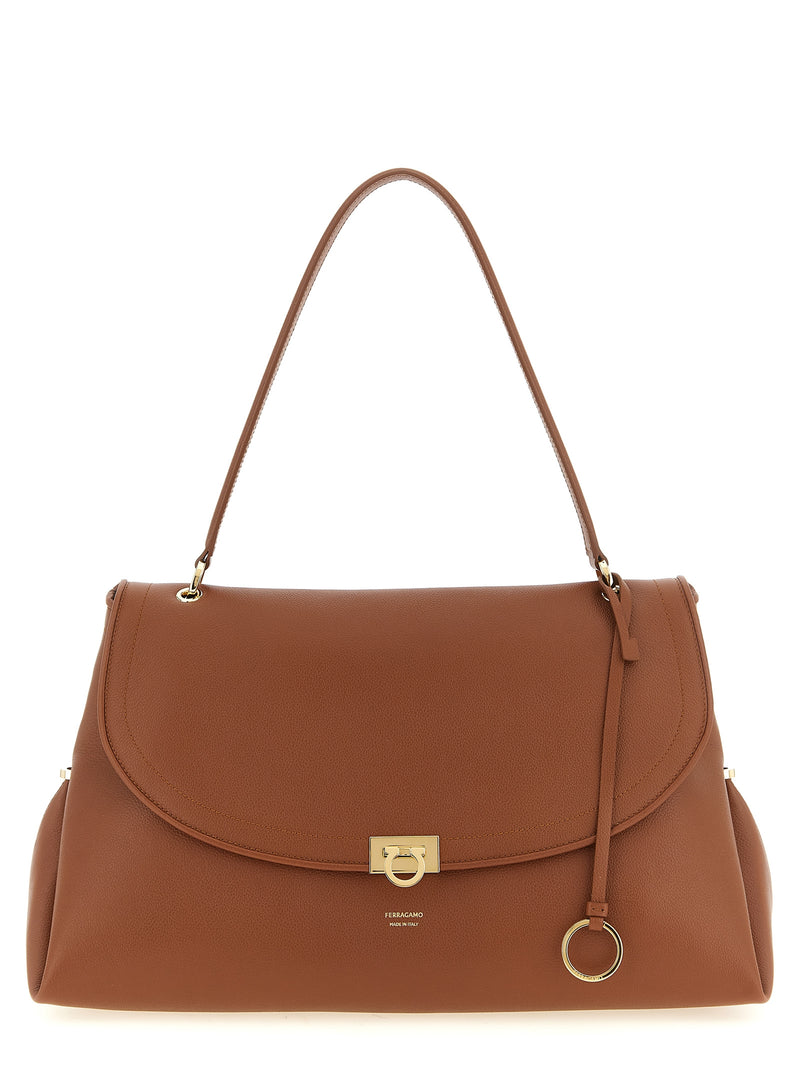 Ferragamo Sofia 2026 Brown Calfskin Shoulder Bag
