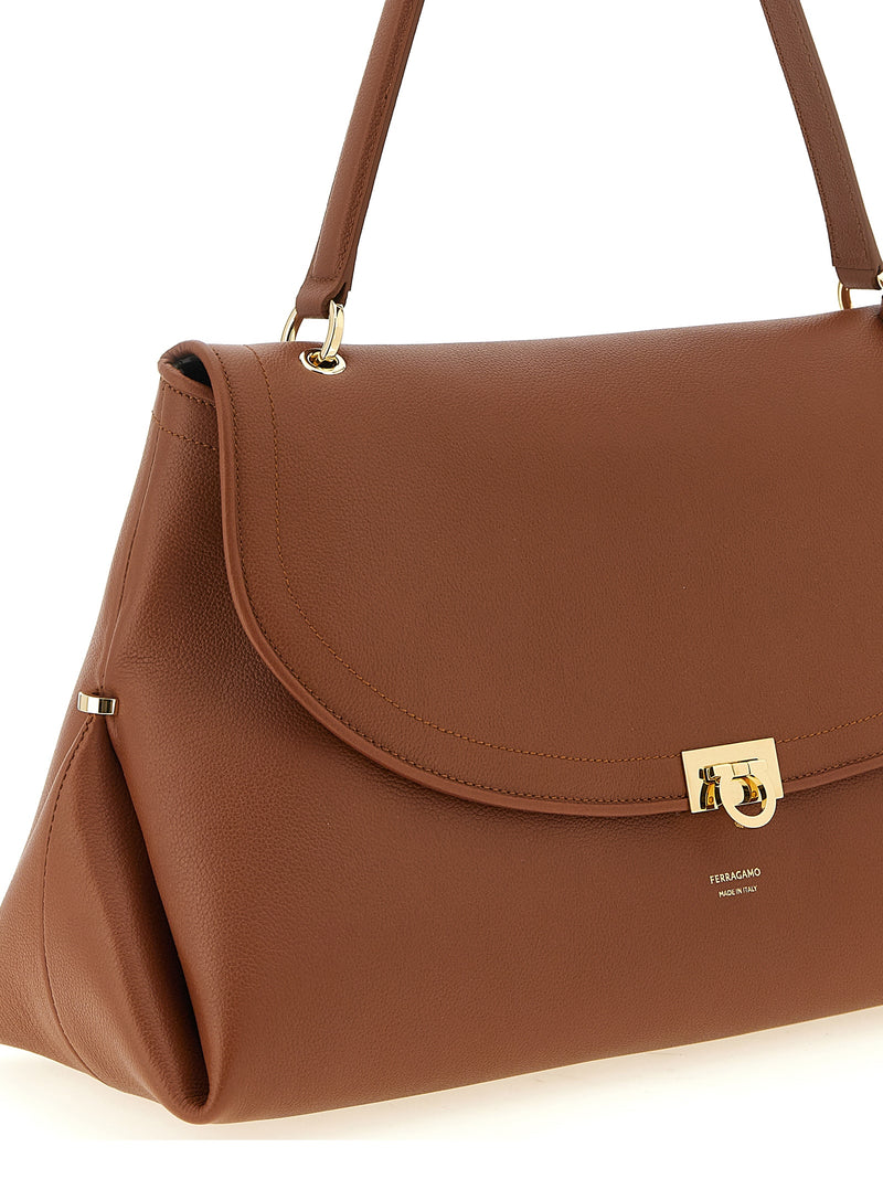 Ferragamo Sofia 2026 Brown Calfskin Shoulder Bag