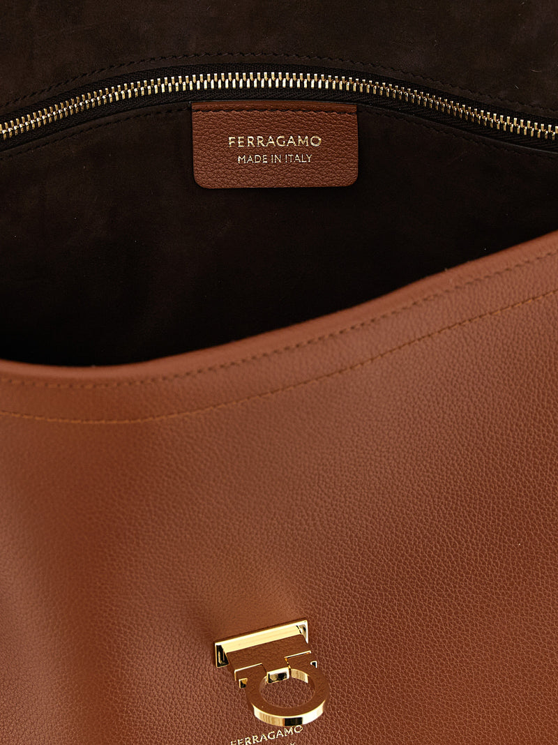 Ferragamo Sofia 2026 Brown Calfskin Shoulder Bag