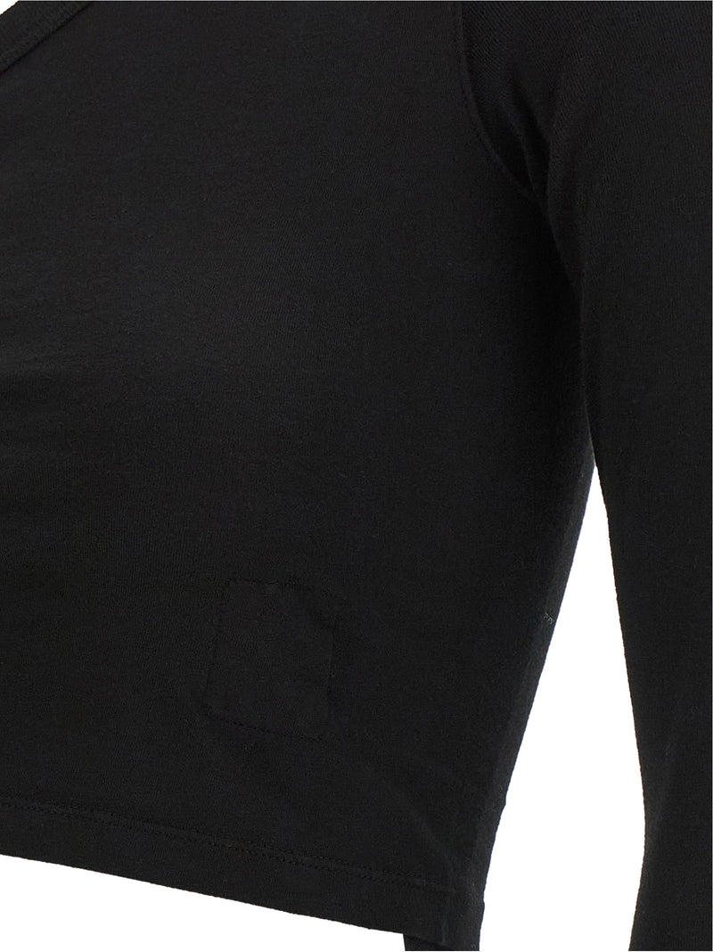 DRKSHDW Ziggy Black Cotton One-Shoulder Blouse