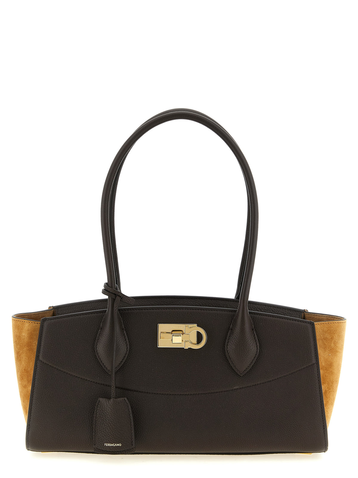 Ferragamo Brown Calfskin Shoulder Bag