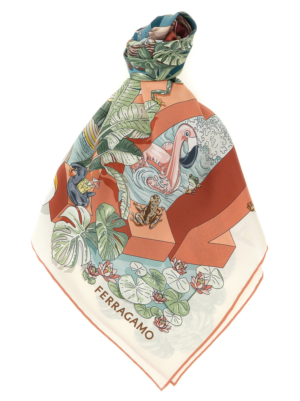 Ferragamo Multicolor Silk Scarf