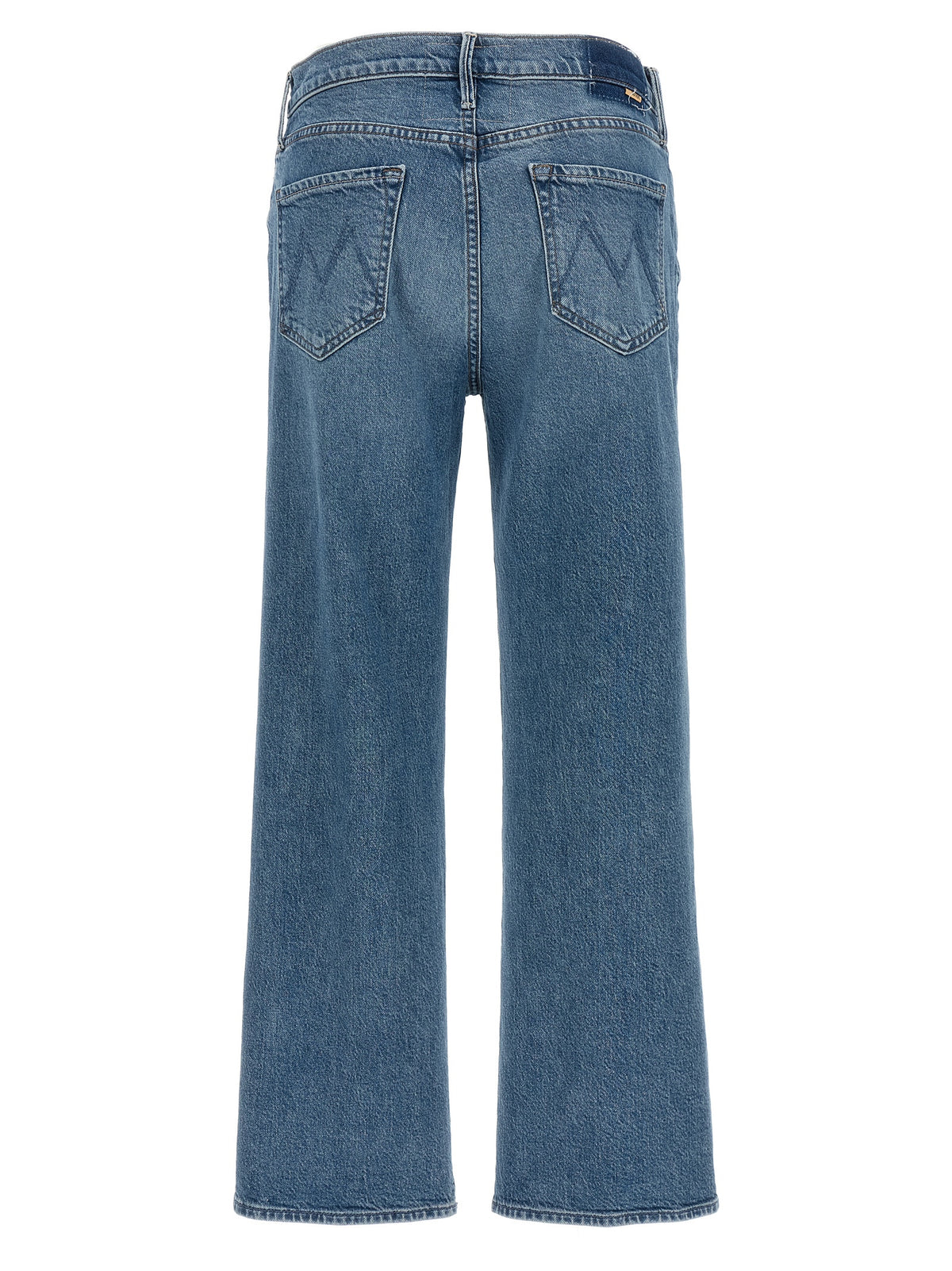 Mother Denim Blue Cotton Straight-Leg Jeans