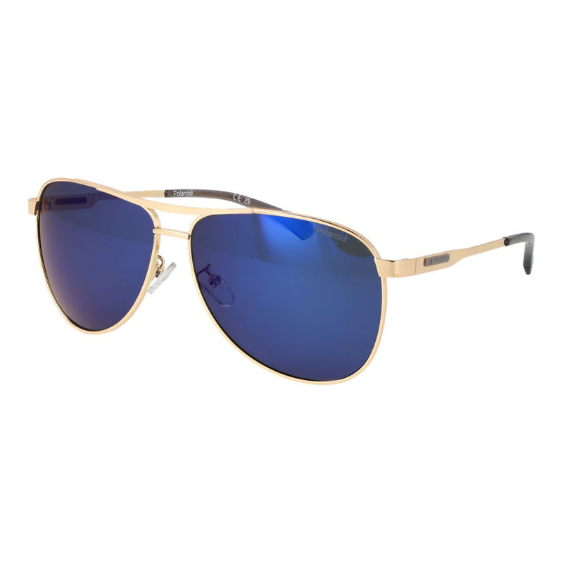 Polaroid Gold Stainless Steel Aviator Sunglasses for Men