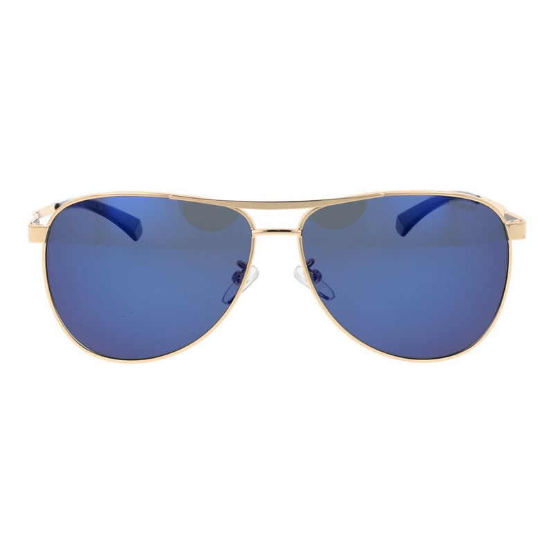 Polaroid Gold Stainless Steel Aviator Sunglasses for Men