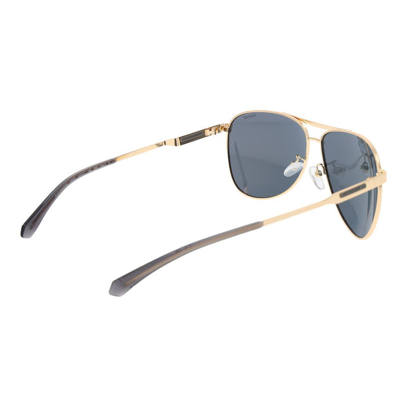 Polaroid Gold Stainless Steel Aviator Sunglasses for Men