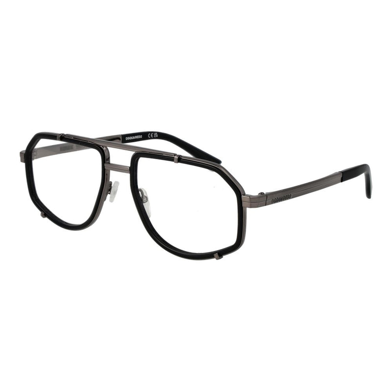Dsquared² Black Metal Glasses (Frames) - Stylish Rectangle Design