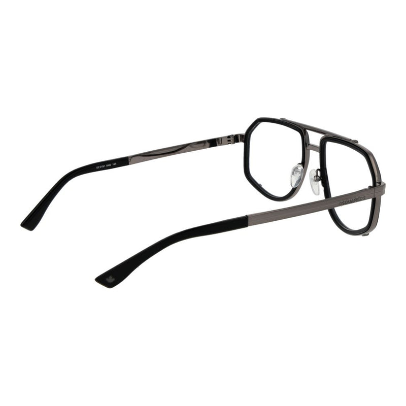 Dsquared² Black Metal Glasses (Frames) - Stylish Rectangle Design