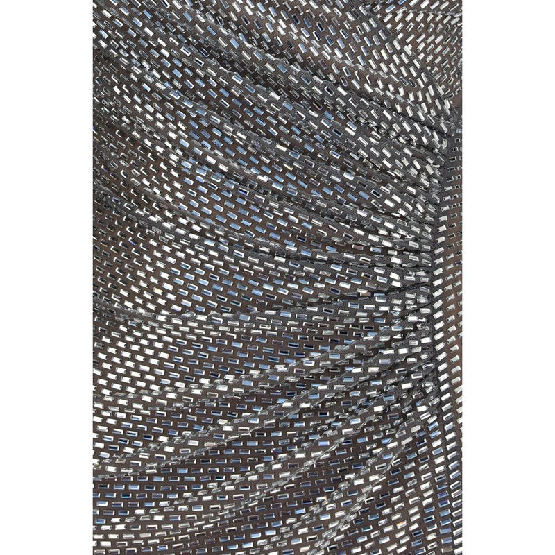 Self-Portrait Silver Jewel-Detail Wrap Cocktail Dress