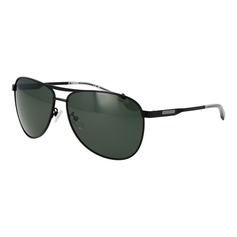 Lunettes de soleil Polaroid Aviateur en acier inoxydable noir