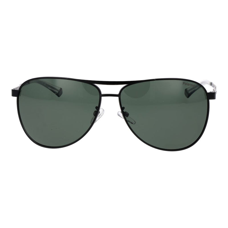 Lunettes de soleil Polaroid Aviateur en acier inoxydable noir