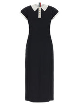 Thom Browne Blue Virgin Wool Midi Dress