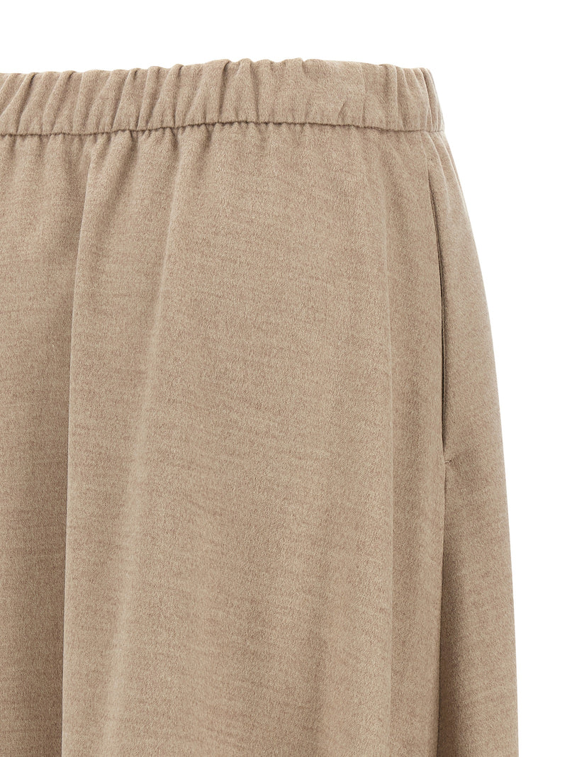 Herno Beige Polyester Midi Skirt - Elegant A-Line Design
