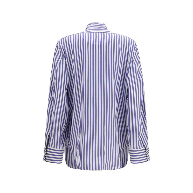 Givenchy Blue Silk Cocoon Shirt with Bow