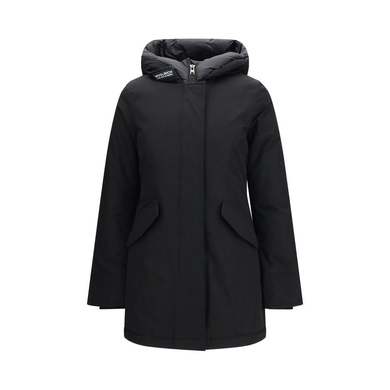 Woolrich Black Cotton Hooded Arctic Parka for Women