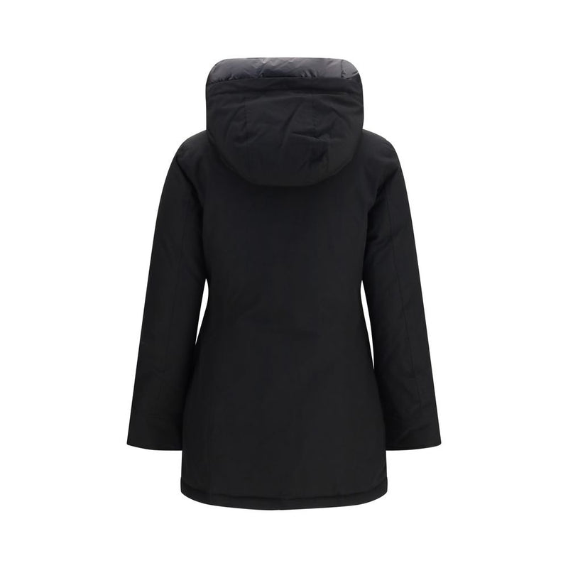 Woolrich Black Cotton Hooded Arctic Parka for Women