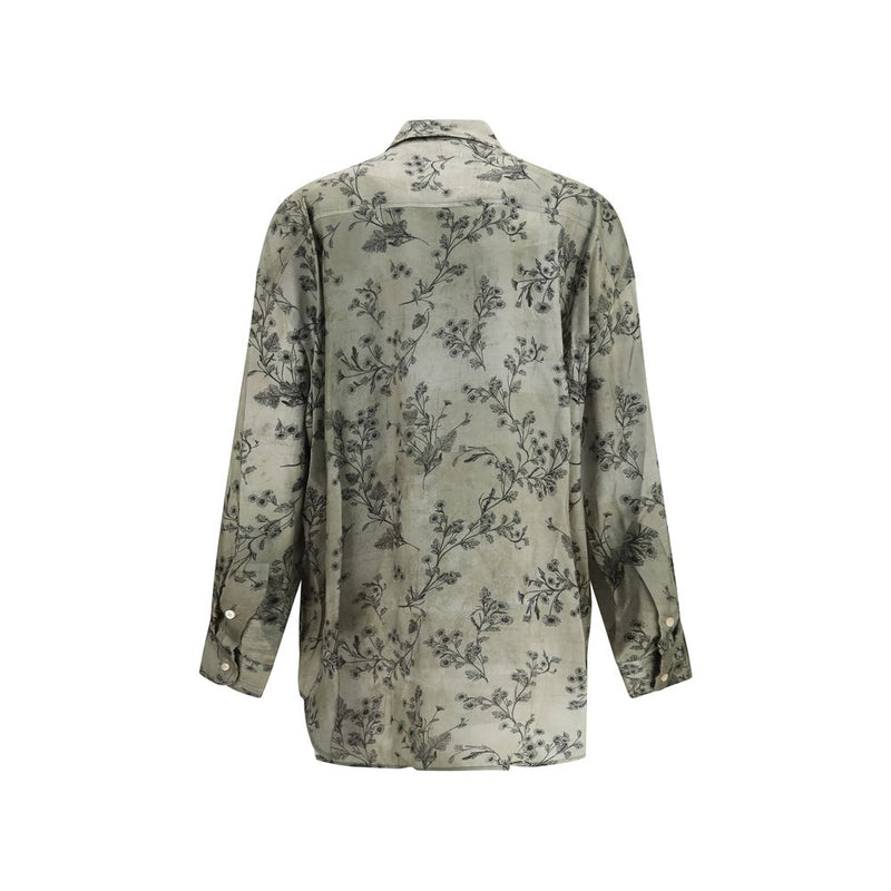 R13 Bicolor Viscose Blouse with Ruffle Detailing