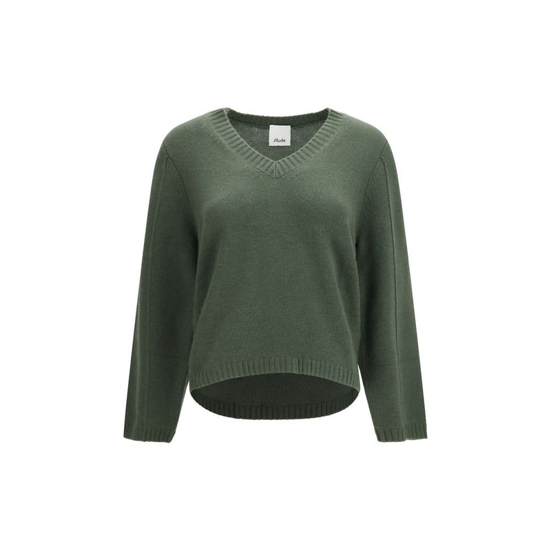 Allude Bicolor Cashmere Sweater - Elegant V-Neck Design