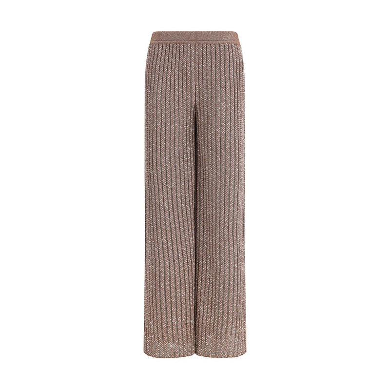 Missoni Brown Viscose Casual Pants - Elegant Chevron Design