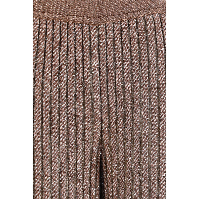 Missoni Brown Viscose Casual Pants - Elegant Chevron Design