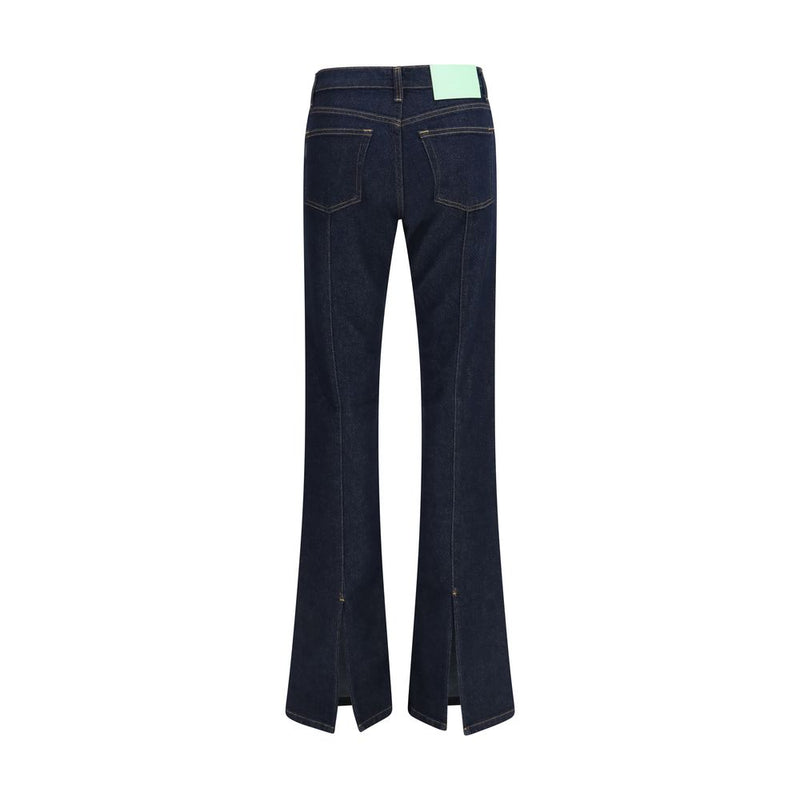 Haikure Blue Cotton Flared Jeans for Women