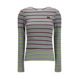 Ganni Gray Cotton Long Sleeve T-Shirt