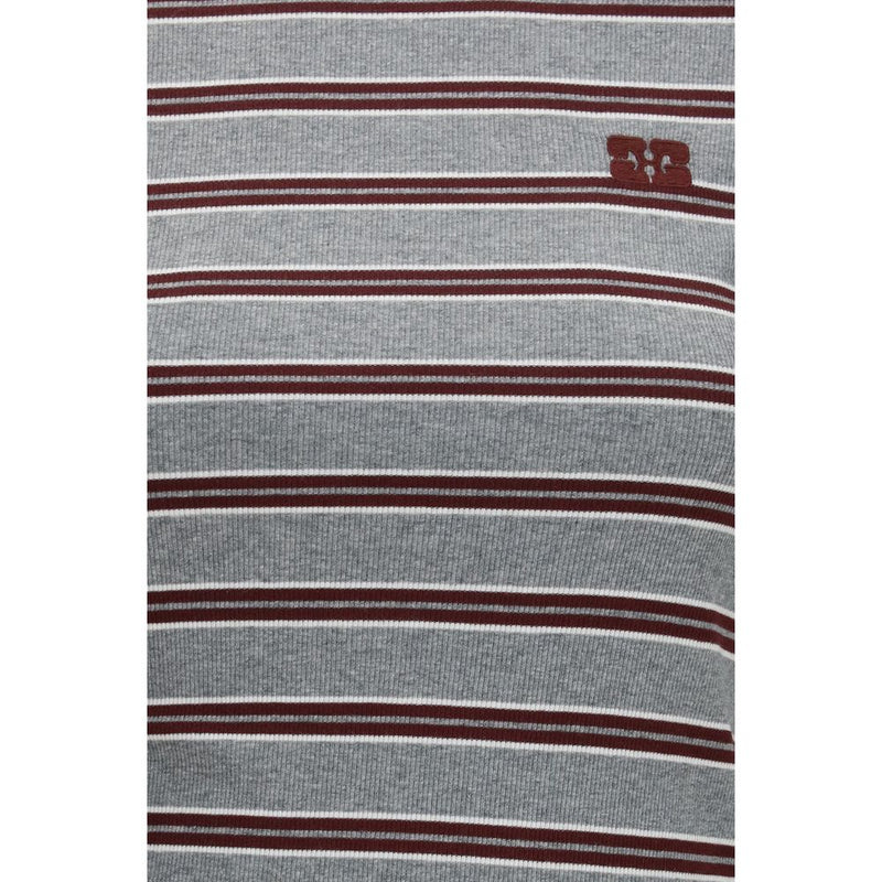 Ganni Gray Cotton Long Sleeve T-Shirt for Women