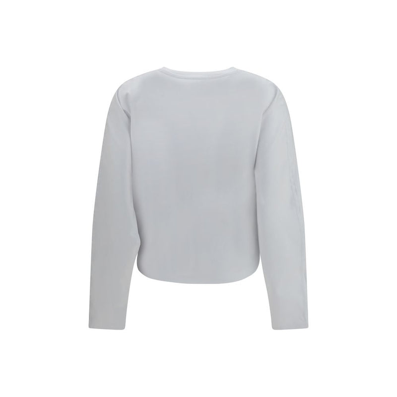 Ganni White Cotton Asymmetric Draped Shirt