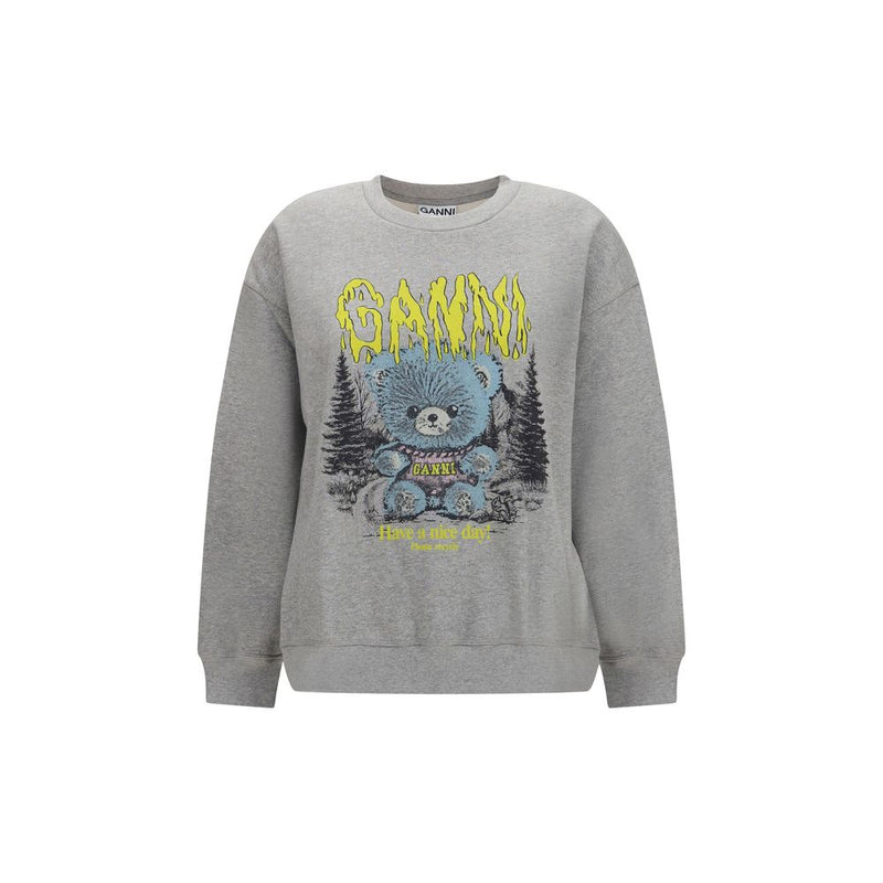 Ganni Isoli Teddy Forest Sweatshirt in Gray